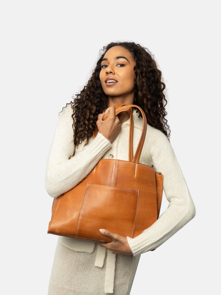 RE:DESIGNED EST 2003 Eliana Work Bag Burned Tan