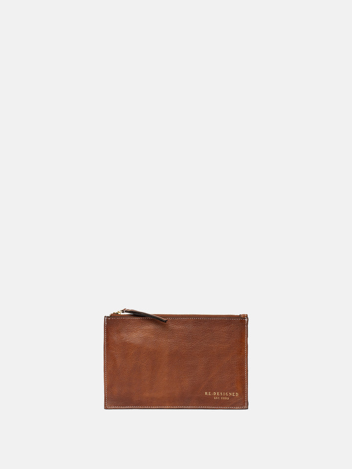 RE:DESIGNED EST 2003 Faria Clutch Walnut/Gold