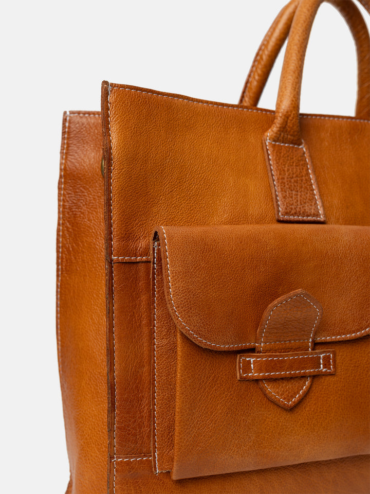 RE:DESIGNED EST 2003 Feline Work Bag Burned Tan