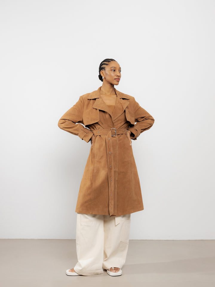 RE:DESIGNED Garment Hafna Suede Jacket Cognac