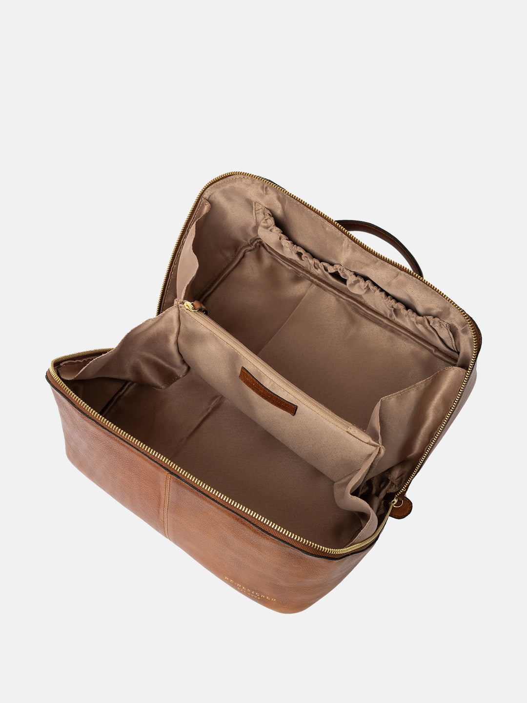 RE:DESIGNED EST 2003 Halima Big Toilet Bag Walnut/Gold