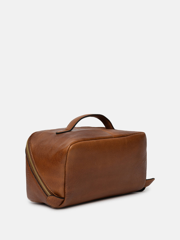 RE:DESIGNED EST 2003 Halima Small Toilet Bag Walnut/Gold