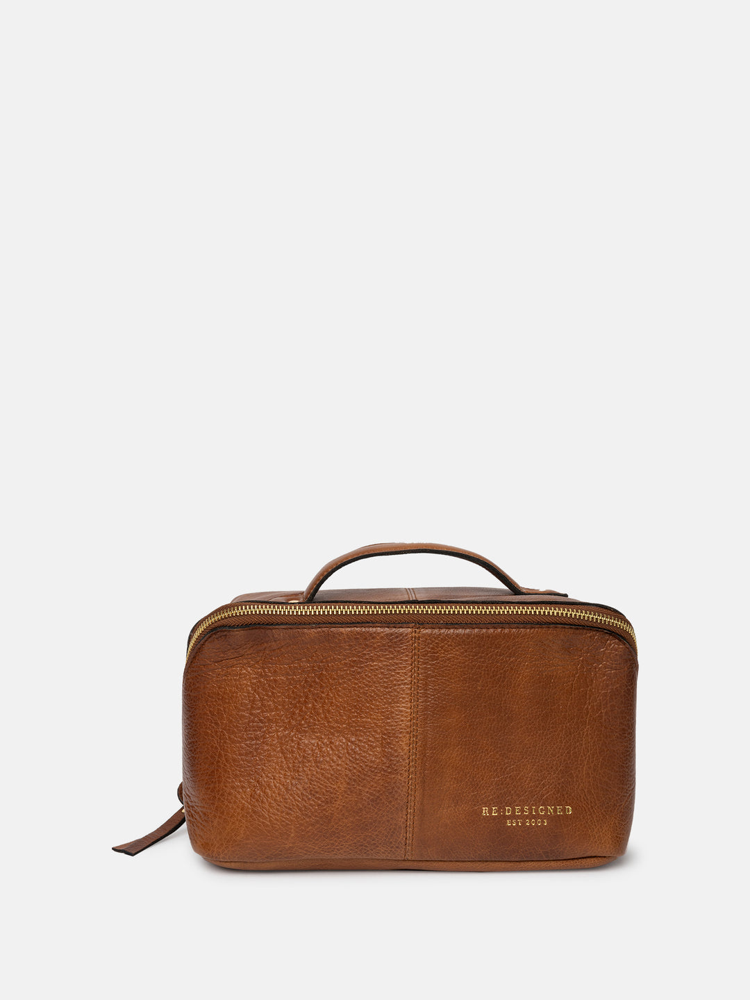 RE:DESIGNED EST 2003 Halima Small Toilet Bag Walnut/Gold