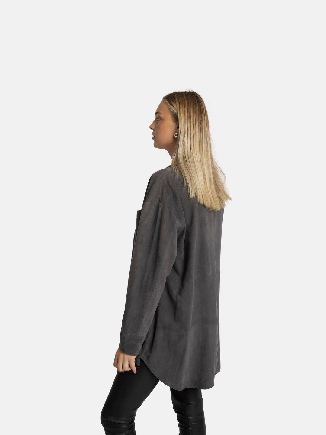 RE:DESIGNED Garment Harlow Suede Shirt Grey