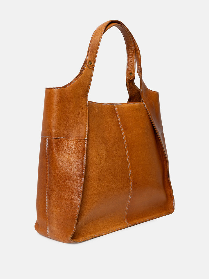 RE:DESIGNED EST 2003 Jona Small Shopper Burned Tan